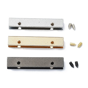 (Defective Closeout Sale: Scratch)Zinc Alloy Bag Decorate Corners Protector, Rectagnle Carved Edge Guard Protector, with Screws, for Handbags Accessories, Mixed Color, 9.5x50x7mm, Hole: 2.5mm