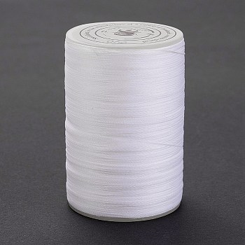 Round Waxed Polyester Thread String, Micro Macrame Cord, Twisted Cord, for Leather Sewing Stitching, White, 0.3~0.4mm, about 174.98 Yards(160m)/Roll