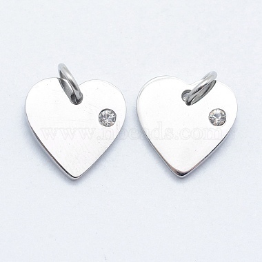 Stainless Steel Color Clear Heart Stainless Steel+Other Material Charms