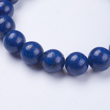 Lapis naturelles bracelets élastiques en perles lazuli(BJEW-I253-10mm-09)-3