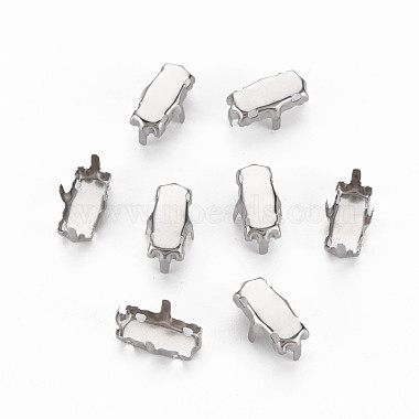 Stainless Steel Color Rectangle 201 Stainless Steel Sew on Prong Settings