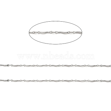 Handmade 304 Stainless Steel Wave Bar Link Chains(CHS-G025-06P)-2