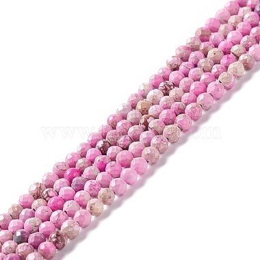 Deep Pink Round Imperial Jasper Beads