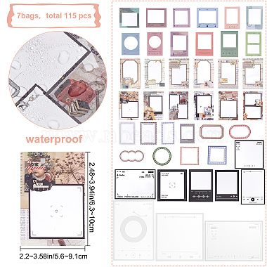 7 Themes PET Plastic Waterproof Self-Adhesive Stickers Sets(DIY-CP0007-50)-2