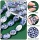 nbeads 2 brins de perles ovales plates en jaspe à taches bleues naturelles(G-NB0003-78)-4