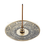 Portable Incense Burner Set, Gourd Alloy Incense Holder, with Detachable Lotus Pattern Ash Catcher, Home Office Teahouse Zen Buddhist Supplies, Antique Bronze, Plate: 99x12mm, Holder: 21x14mm, 2pcs/set(AJEW-WH0258-532)