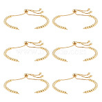 6Pcs Brass Chain Link Bracelet Making, Slider Bracelets Making, Cadmium Free & Nickel Free & Lead Free, Real 18K Gold Plated, 9-1/8 inch(23cm), Hole: 1.5mm(TWIR-UN0001-63)