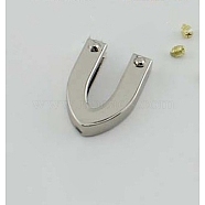 Zinc Alloy Zipper End Tail, Clips Buckle Stop Tail, Head Triangle Bottom Repair Replacement, with Screws for Pants, Jackets, Jeans Clothes Slider Zipper Fastener Lock, Cadmium Free & Lead Free, Platinum, 24.5x18x5mm, Hole: 2.5mm(FIND-WH0063-88P-RS)