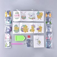 DIY Diamond Painting Stickers Kits For Kids, with Animal Pattern Diamond Painting Stickers, Resin Rhinestones, Diamond Sticky Pen, Tray Plate and Glue Clay, Mixed Color, Box: 17x12x2.5cm(DIY-F051-03)