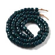 Handmade Nepalese Lampwork Beads, Barrel, Dark Slate Gray, 10.5~11x8~8.5mm, Hole: 3.5mm, about 80pcs/strand, 25.39''(64.5cm)(LAMP-Z008-11L)
