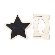 Star Wooden Mini Chalkboard Signs, with Support Stand, for Wedding & Birthday Party Decoration, Black, 8.6x8.55x0.2cm(AJEW-M035-08)