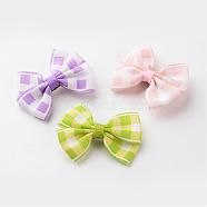 Iron Alligator Hair Clips, with Handmade Woven Bowknot, Platinum, Mixed Color, 56x45x12mm(PHAR-JH00052)