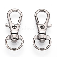 Alloy Swivel Lobster Claw Clasps, Swivel Snap Hook, Fine Jewelry Findings, Cadmium Free & Lead Free, Platinum, 31x12.5x5.5mm, Hole: 5x9mm(FIND-T069-01A-P)