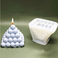 DIY Pyramid Bubble Candle Food Grade Silicone Molds, for Scented Candle Making, White, 10.6x10.6x8.3cm, Inner Diameter: 8.8x8.8cm(DIY-G063-02)