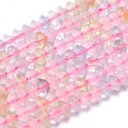 Natural Morganite Beads Strands, Faceted, Bicone, 3.5~4x2~3mm, Hole: 0.6mm, about 171pcs/strand, 15.55 inch(39.5cm)(G-M353-A32-3.5mm-4mm)