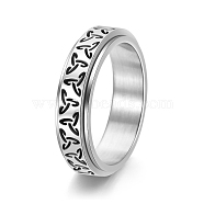 Rotatable Titanium Steel Finger Ring, Viking Triangle for Men's, Stainless Steel Color, US Size 9(18.9mm)(PW-WGB0425-04)