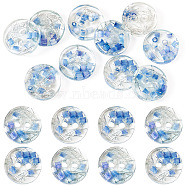 2-Hole Resin Button, Flat Round, Steel Blue, 13x3mm, Hole: 2mm(BUTT-TAC0007-01A)