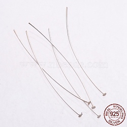 925 Sterling Silver Flat Head Pins, Silver, 44~45x0.5mm, Head: 1.5mm, about 200pcs/20g(STER-K017-45mm-S)