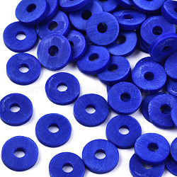 Handmade Polymer Clay Beads, for DIY Jewelry Crafts Supplies, Disc/Flat Round, Heishi Beads, Blue, 8x1mm, Hole: 2mm, about 13000pcs/1000g(CLAY-Q251-8.0mm-41)