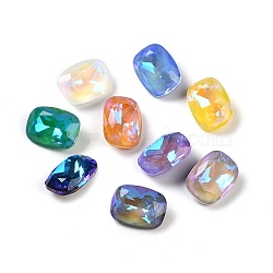 Glass Rhinestone Cabochons, Point Back, Faceted, Rectangle, Mixed Color, 8x6x3.5mm(GLAA-K069-21A)