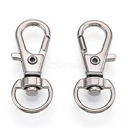 Alloy Swivel Lobster Claw Clasps, Swivel Snap Hook, Fine Jewelry Findings, Cadmium Free & Lead Free, Platinum, 31x12.5x5.5mm, Hole: 5x9mm(FIND-T069-01A-P)