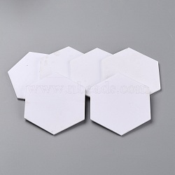 Acrylic Place Cards, Blank Hexagon Table Seating Cards, for Dinner Parties, Guest Name, Food Signs, Banquet Events, White, 75.5x66x2.5mm, 15pcs/bag(X-SACR-I002-02)