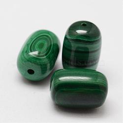 Wax Gourd Natural Malachite Beads, 12x8mm, Hole: 1mm(G-I178-03-8x12)