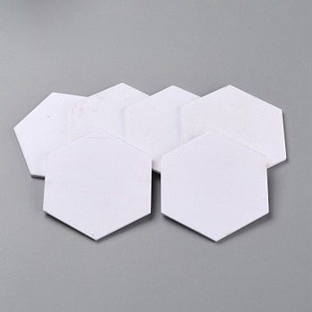 Acrylic Place Cards, Blank Hexagon Table Seating Cards, for Dinner Parties, Guest Name, Food Signs, Banquet Events, White, 75.5x66x2.5mm, 15pcs/bag