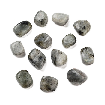 Natural Labradorite Beads, No Hole, Nuggets, Tumbled Stone, Vase Filler Gems, 18~27x16~20x10~21mm, about 104pcs/1000g