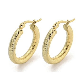 304 Stainless Steel Earrings for Women, Round, Golden, 27x4mm