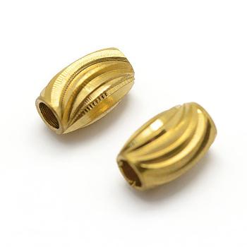 Brass Beads, Oval, Nickel Free, Raw(Unplated), 4x6mm, Hole: 2mm