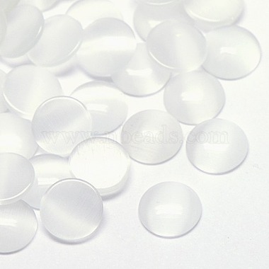 4mm White Half Round Glass Cabochons