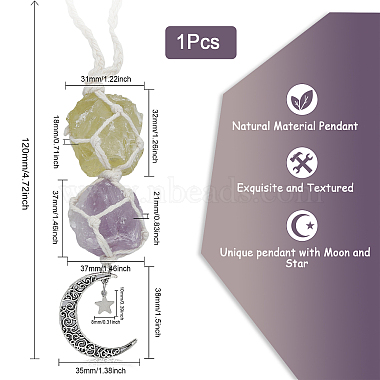 Natural Raw Amethyst & Citrine Pendant Decoration(HJEW-WH0043-21C)-2