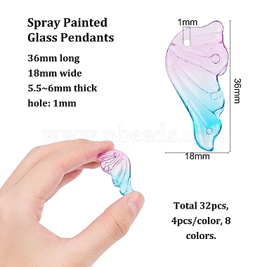 Spray gemalt Glas-Anhänger(GGLA-BC0001-003)-3