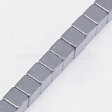 Electroplate Non-magnetic Synthetic Hematite Beads Strands(G-J170A-3x3mm-M)-4