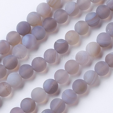 10mm RosyBrown Round Banded Agate Beads