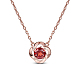 Shegrace flower glamourous véritable plaqué or rose 925 pendentif en argent sterling colliers(JN450A)-1