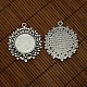 25mm Clear Domed Glass Cabochon Cover and Alloy Flower Blank Settings for DIY Portrait Pendant Making(DIY-X0141-AS-NR)-4