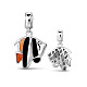 TINYSAND Rhodium Plated 925 Sterling Silver Tropical Fish Charm European Dangle Charms(TS-P-016)-1