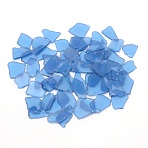 Sea Glass Chip Beads, No Hole, Nuggets, For Aquarium Fish Tank Decoration, Cornflower Blue, 29~70x28~48x3.5~6mm(GLAA-WH0031-11A)