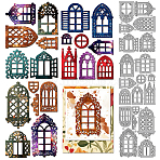 3Pcs 3 Styles Vintage Window Theme Carbon Steel Cutting Dies Stencils, for DIY Scrapbooking, Photo Album, Decorative Embossing Paper Card, Mixed Shapes, 160x110x0.8mm, 1pc/style (DIY-WH0309-4526)