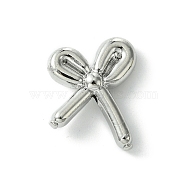 Alloy Beads, Bowknot, Platinum, 21x16x6mm, Hole: 1.6mm(FIND-Z045-21P)