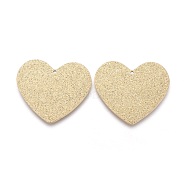316 Surgical Stainless Steel Pendants, Textured, Heart, Golden, 25x28.5x1mm, Hole: 0.8mm(STAS-H100-48G-C)