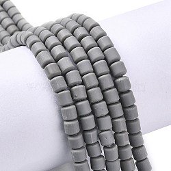 Handmade Polymer Clay Bead Strands, Column, Gray, 6.5x6mm, Hole: 1.2mm, about 61pcs/strand, 15.75 inch(40cm)(X-CLAY-ZX006-01-187)