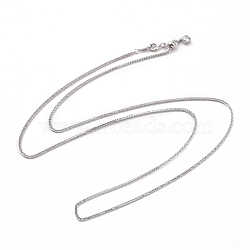 925 Sterling Silver Wheat Chains Necklace for Women, Platinum, 23.62 inch(60cm)(STER-I021-02C-P)