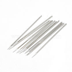 Iron Canvas Leather Sewing Stitching Needles, Platinum, 40x0.76mm, Hole: 0.5x1.5mm(IFIN-R232-08-P)