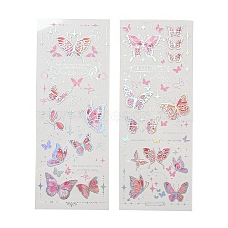 2Pcs Butterfly Waterproof PET Stickers, Decorative Stickers, for Water Bottles, Laptop, Luggage, Cup, Computer, Mobile Phone, Skateboard, Guitar Stickers, Cerise, 180x70x0.1mm(DIY-G116-03A)