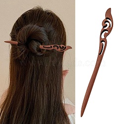 Swartizia Spp Wood Hair Sticks, Dyed, Coconut Brown, 176x17x6.5mm(X-OHAR-Q276-16)
