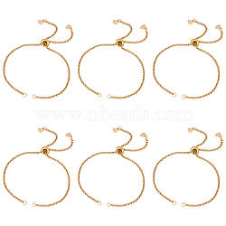 8Pcs 304 Stainless Steel Box Chain Slider Bracelet Makings, Golden, 9-7/8 inch(25cm), Hole: 3mm(AJEW-UN00017)