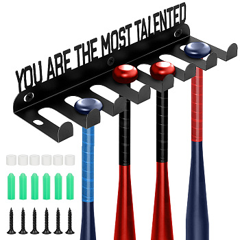 Word You Are the Most Talented Iron Baseball Bat Display Stand, with Screw and Expansion Screw, Word, 40x11.6x7cm